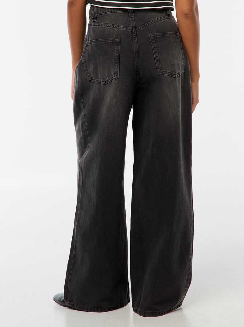 Jeans wide leg a vita alta Grigio - Kiabi