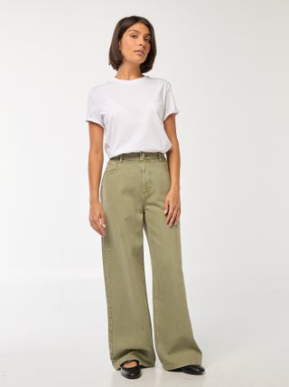 Jeans wide leg a vita alta