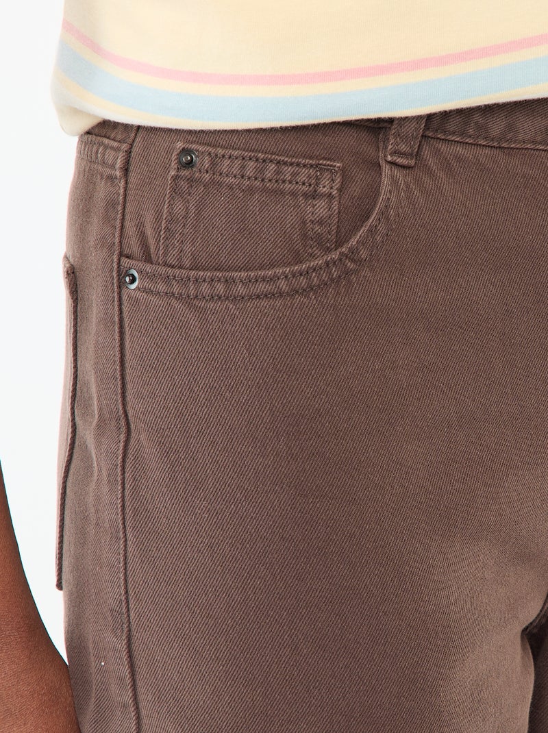 Jeans wide leg a vita alta Marrone - Kiabi