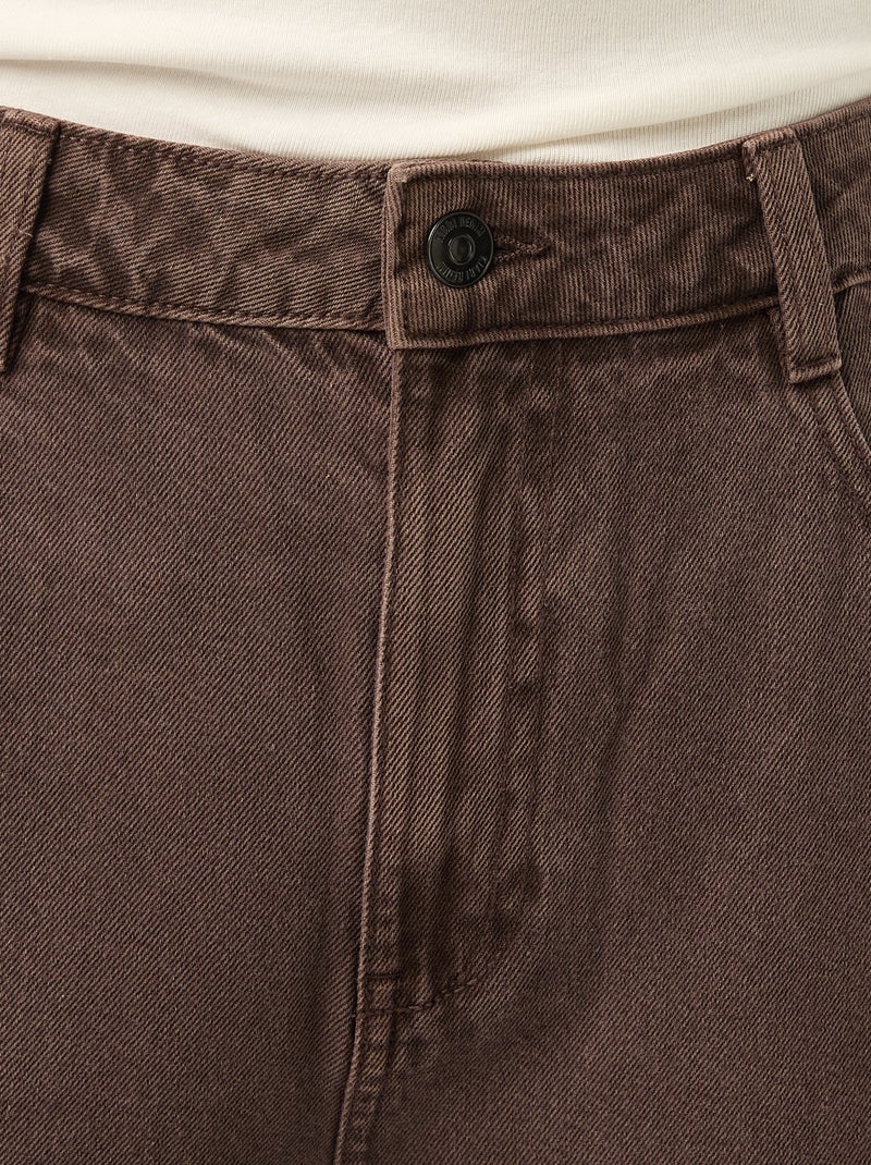 Jeans wide leg a vita alta Marrone - Kiabi