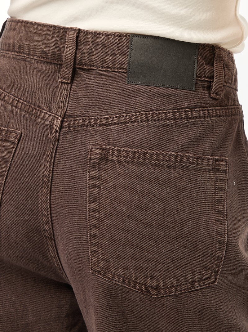 Jeans wide leg a vita alta Marrone - Kiabi