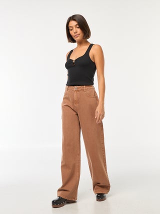 Jeans wide leg a vita alta