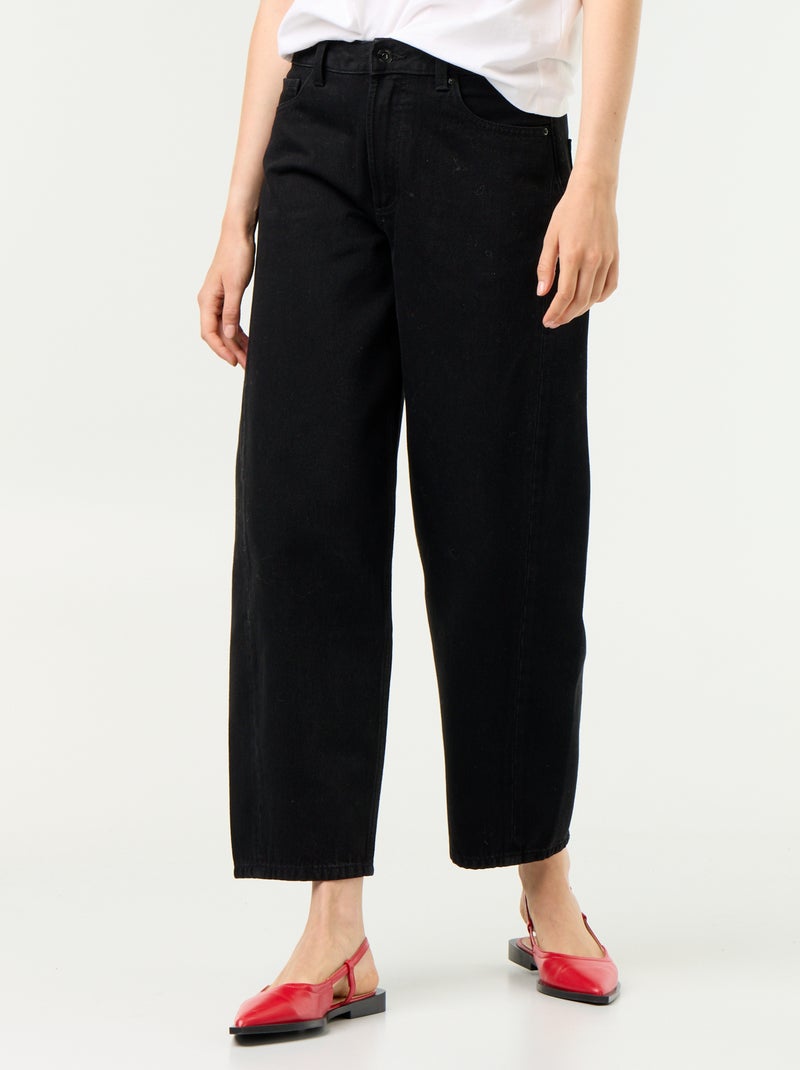 Jeans wide leg a vita alta Nero - Kiabi
