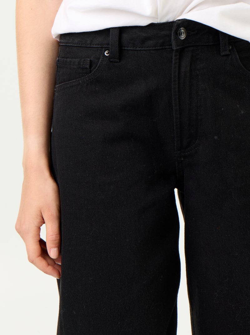 Jeans wide leg a vita alta Nero - Kiabi
