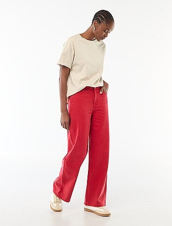 Jeans wide leg a vita alta