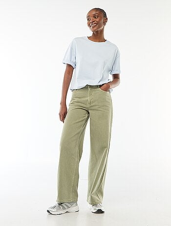 Jeans wide leg a vita alta