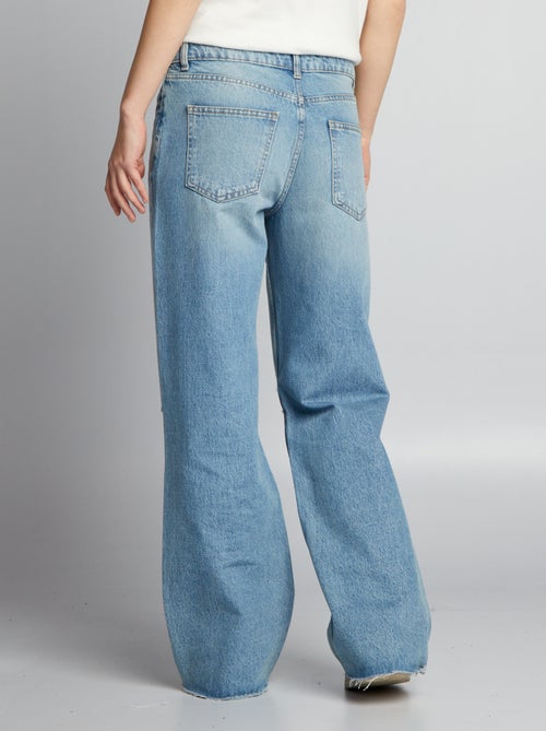Jeans wide leg con abrasioni - Kiabi