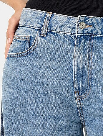 Jeans wide leg con contrasto sui lati
