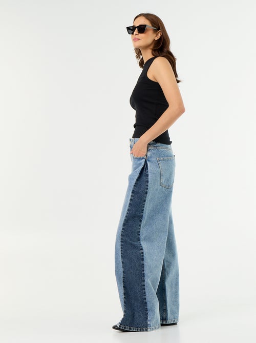 Jeans wide leg con contrasto sui lati - Kiabi Jeans wide leg con contrasto sui lati - Kiabi