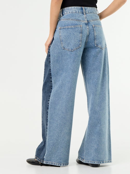 Jeans wide leg con contrasto sui lati - Kiabi Jeans wide leg con contrasto sui lati - Kiabi