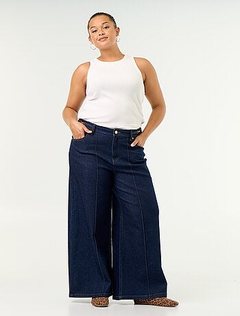 Jeans wide leg con dettagli dorati