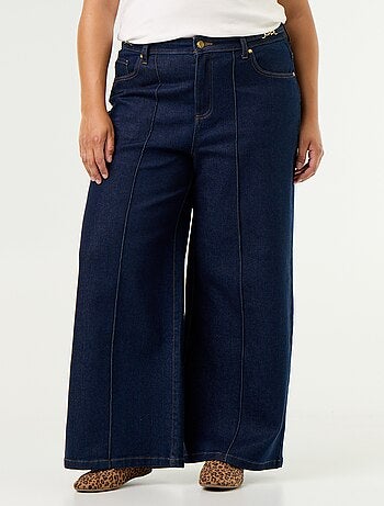 Jeans wide leg con dettagli dorati