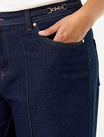 Jeans wide leg con dettagli dorati