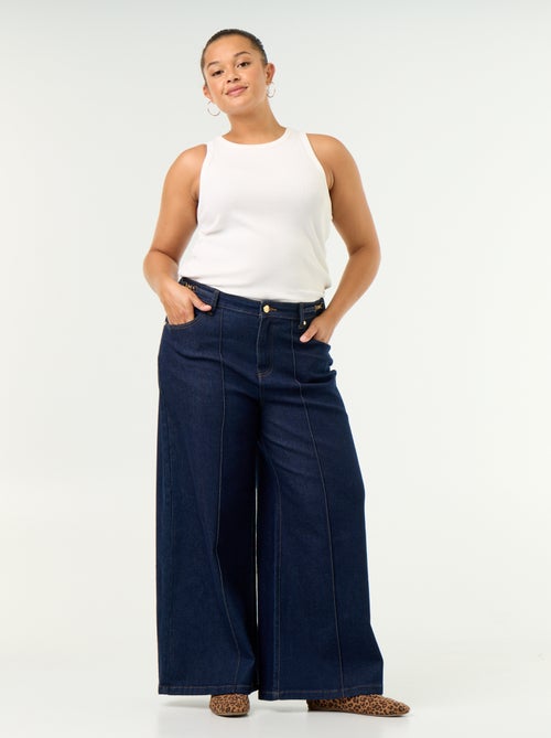 Jeans wide leg con dettagli dorati - Kiabi Jeans wide leg con dettagli dorati - Kiabi