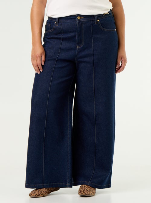 Jeans wide leg con dettagli dorati - Kiabi Jeans wide leg con dettagli dorati - Kiabi