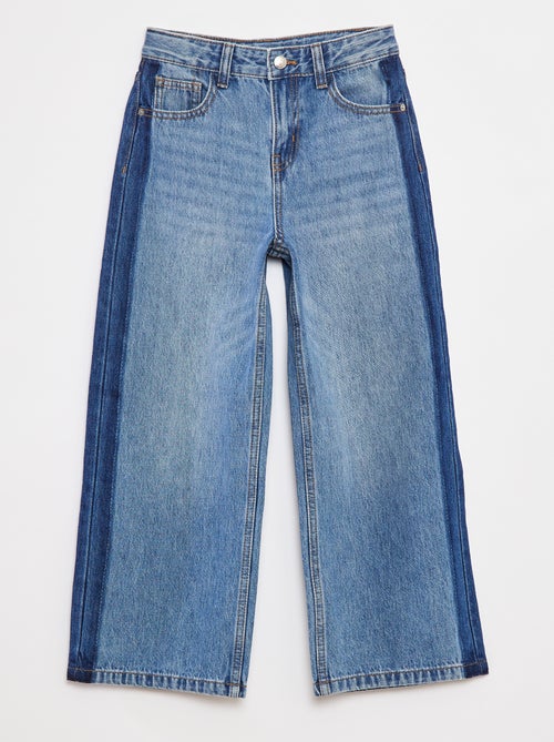 Jeans wide leg con fascia a contrasto - Kiabi