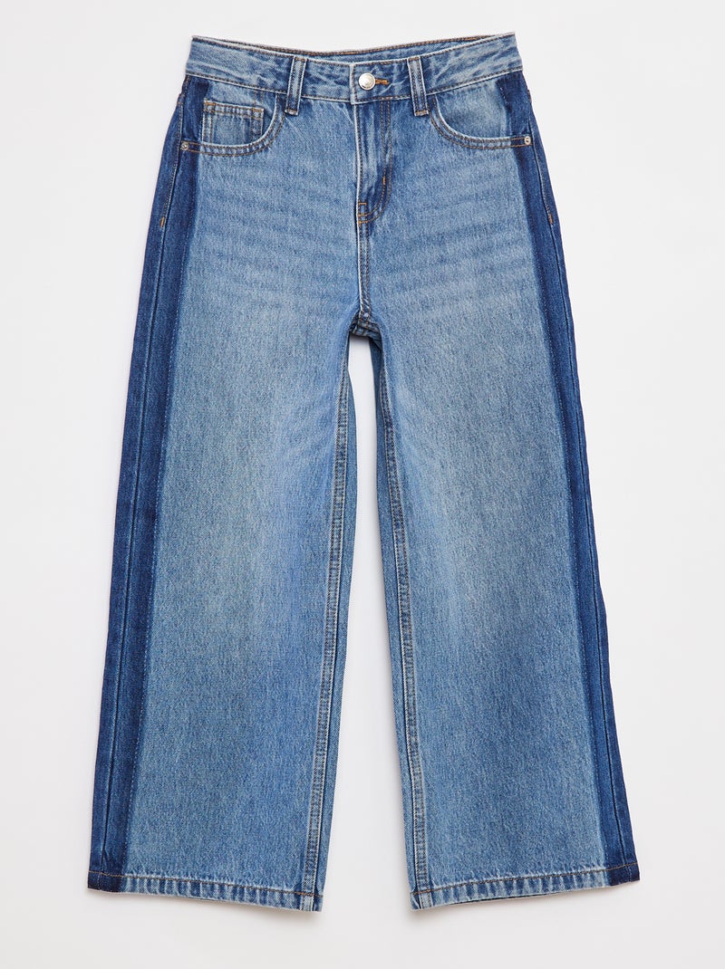 Jeans wide leg con fascia a contrasto Blu - Kiabi
