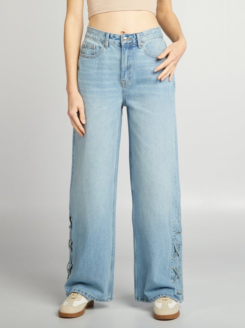 Jeans wide leg con lacci - Kiabi