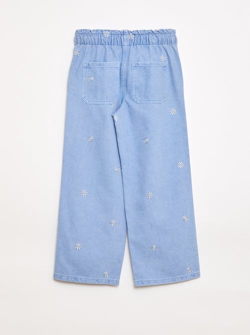 Jeans wide leg con motivo ricamato - Kiabi