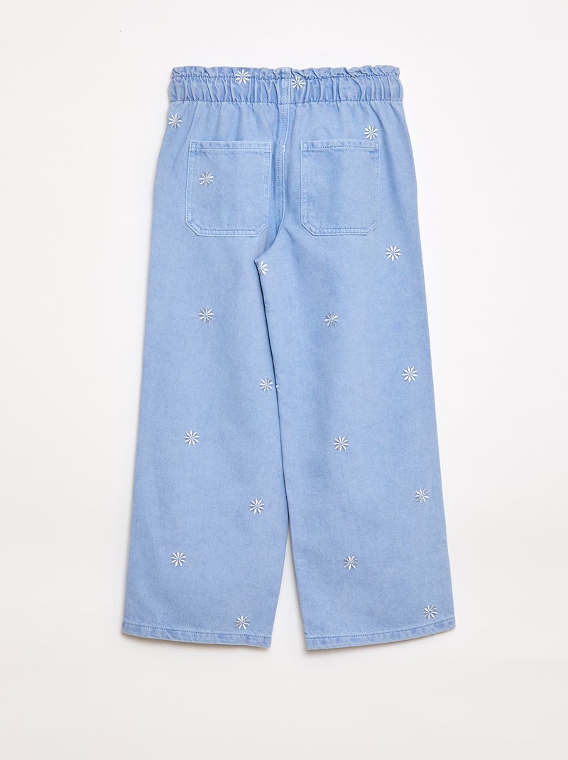 Jeans wide leg con motivo ricamato Blu - Kiabi