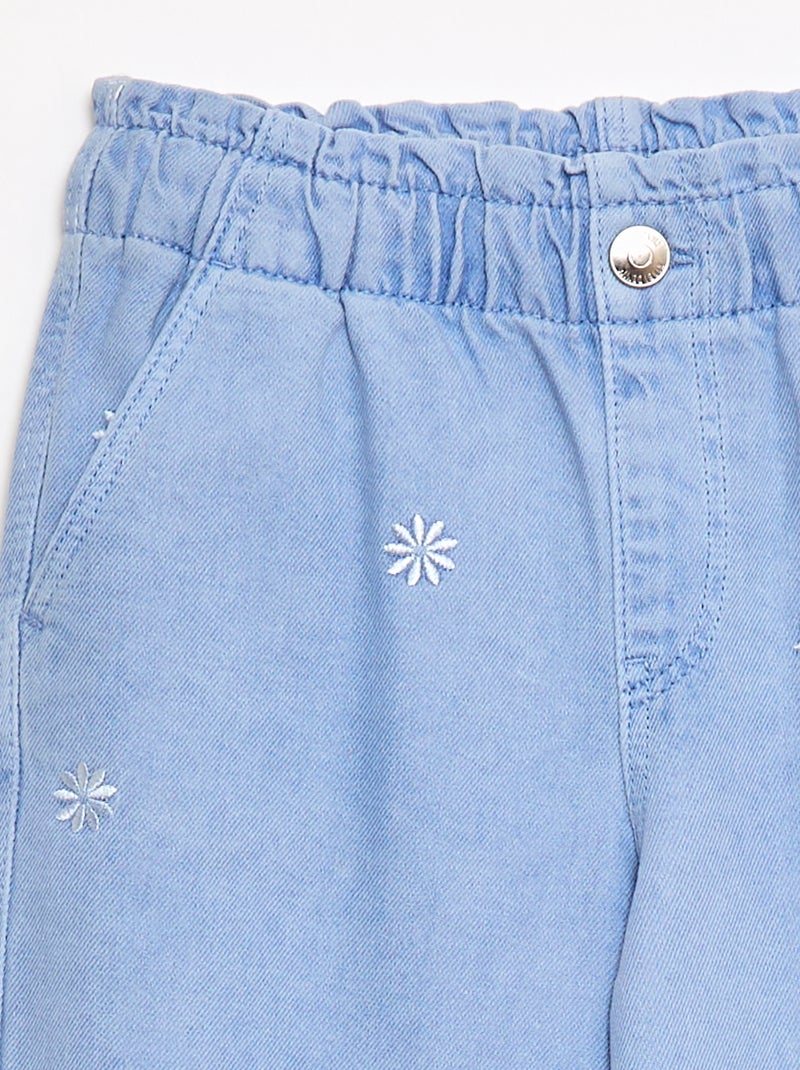 Jeans wide leg con motivo ricamato Blu - Kiabi