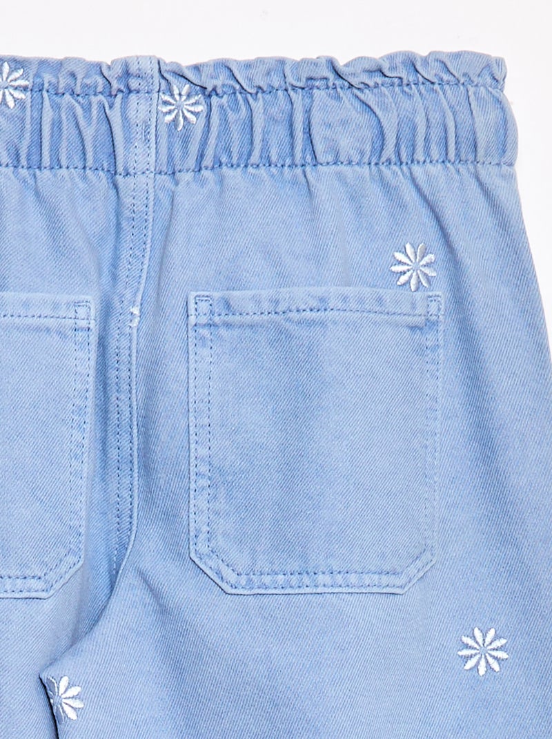 Jeans wide leg con motivo ricamato Blu - Kiabi
