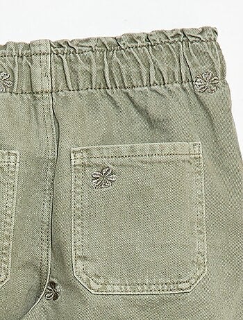 Jeans wide leg con motivo ricamato