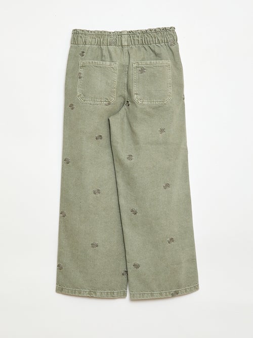 Jeans wide leg con motivo ricamato - Kiabi