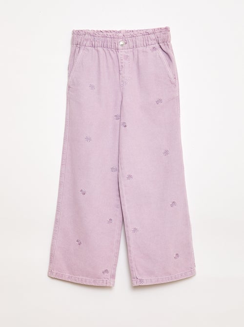 Jeans wide leg con motivo ricamato - Kiabi