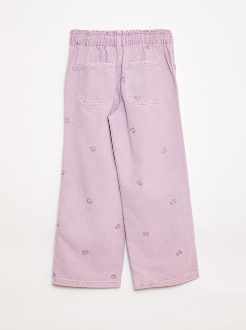Jeans wide leg con motivo ricamato - Kiabi
