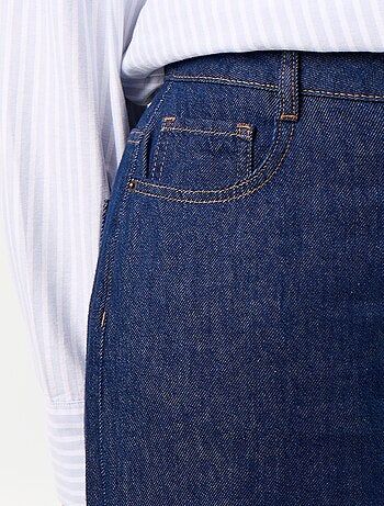 Jeans wide leg con nodi fantasia sui lati