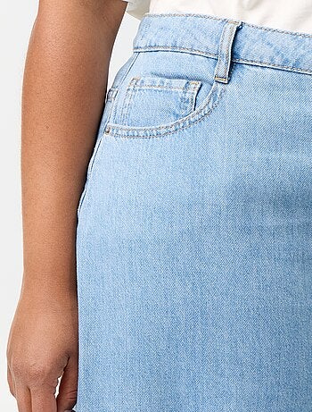 Jeans wide leg con nodi fantasia sui lati
