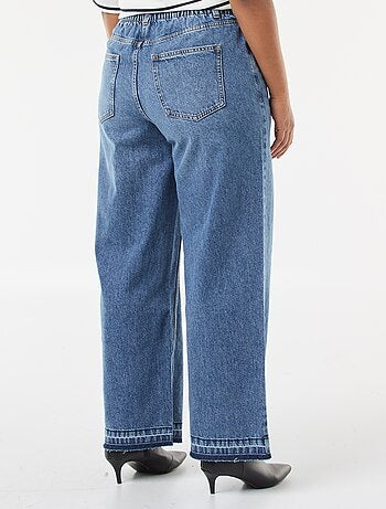 Jeans wide leg con orli a vivo
