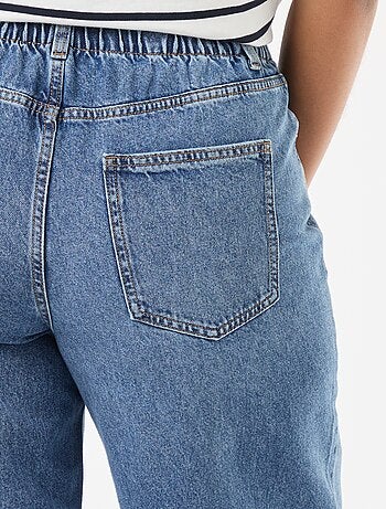 Jeans wide leg con orli a vivo