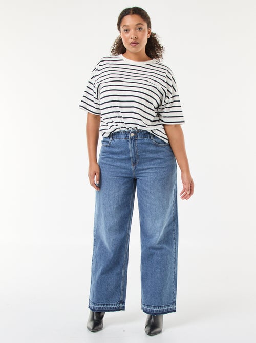 Jeans wide leg con orli a vivo - Kiabi
