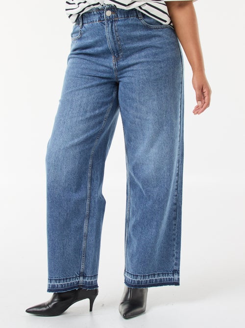 Jeans wide leg con orli a vivo - Kiabi