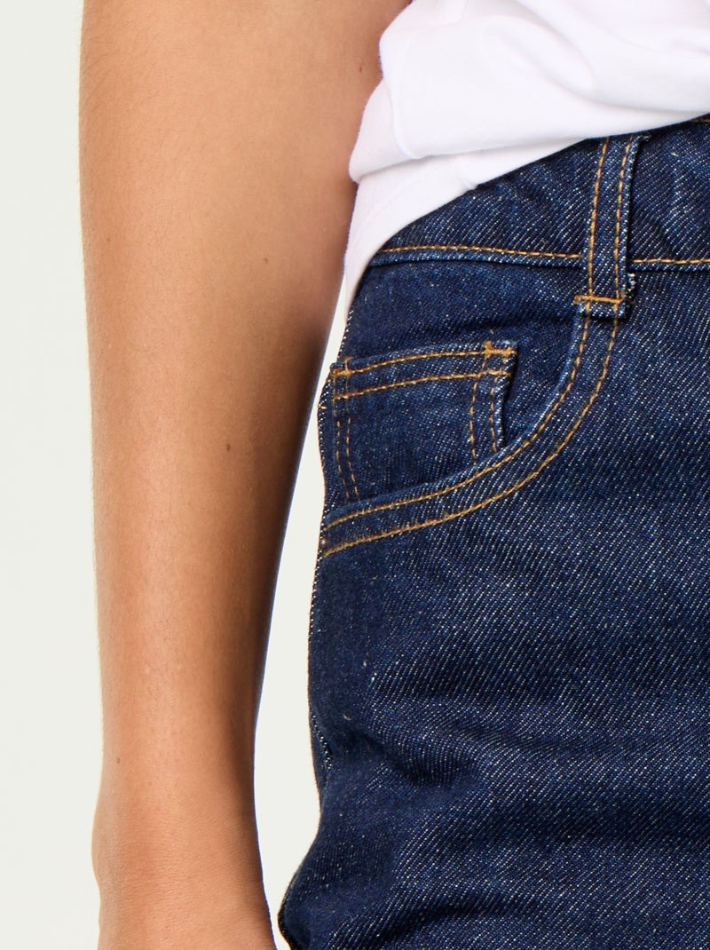 Jeans wide leg con risvolto all'orlo Blu - Kiabi