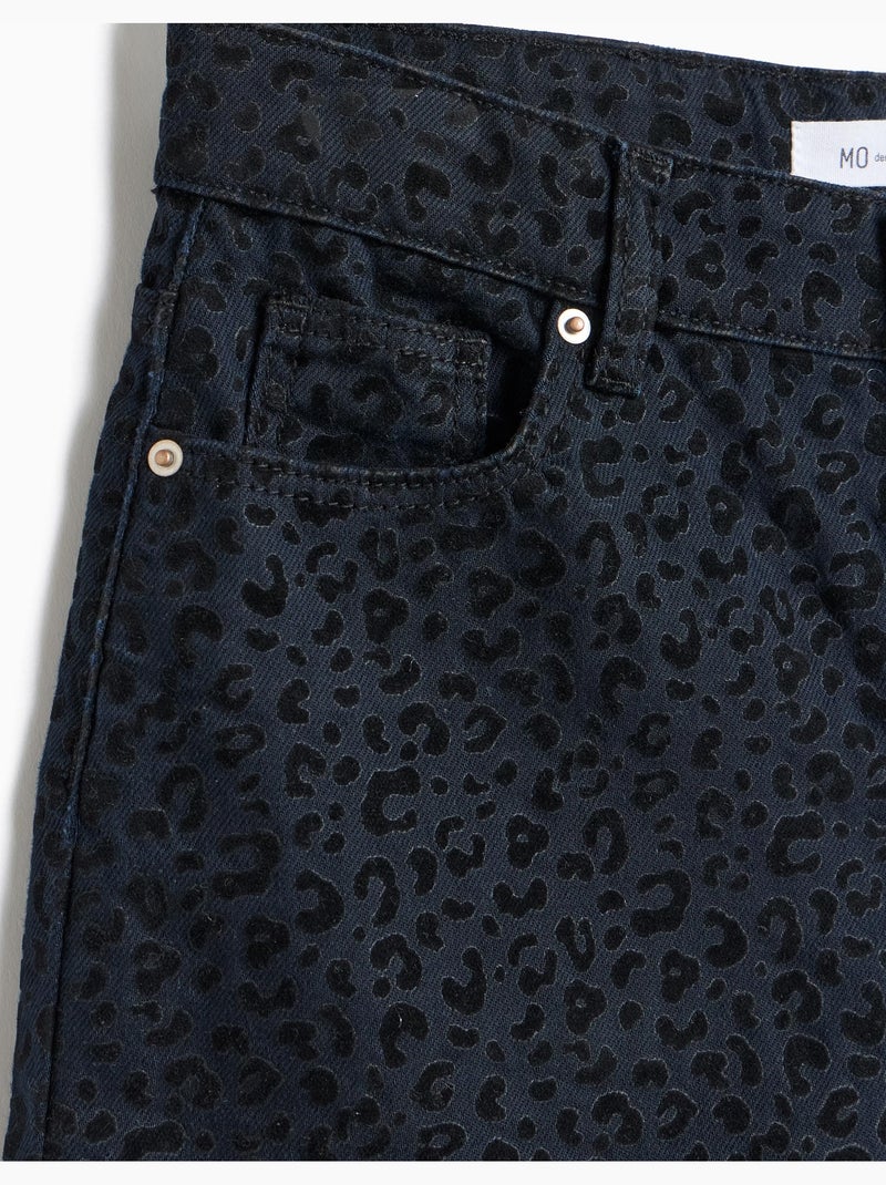 Jeans wide leg con stampa animalier, mo fashion Nero - Kiabi