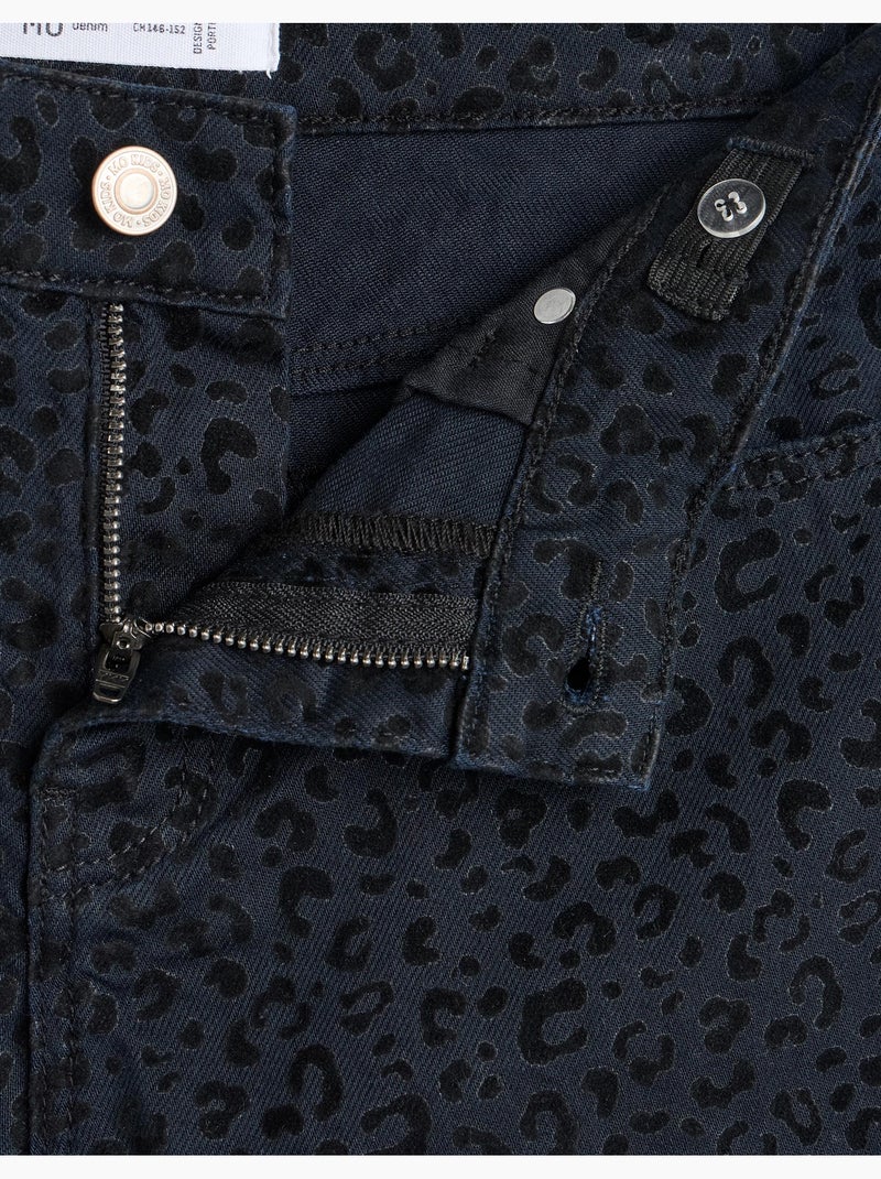 Jeans wide leg con stampa animalier, mo fashion Nero - Kiabi