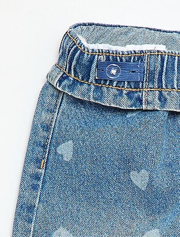 Jeans wide leg con stampa fantasia