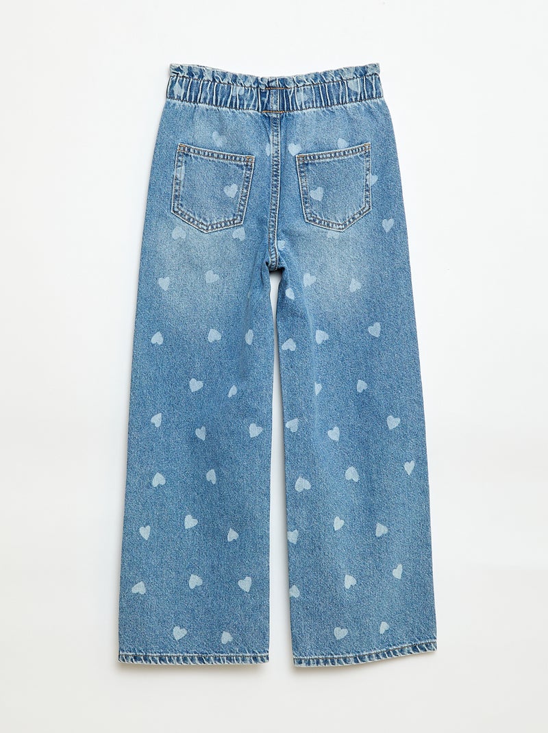 Jeans wide leg con stampa fantasia Blu - Kiabi