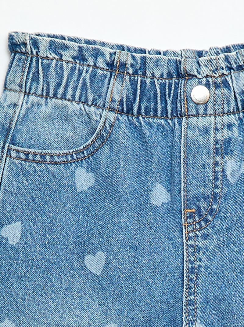 Jeans wide leg con stampa fantasia Blu - Kiabi