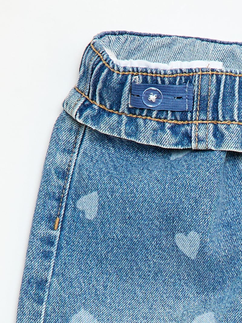 Jeans wide leg con stampa fantasia Blu - Kiabi