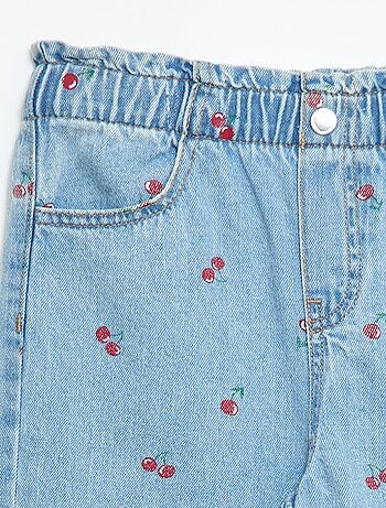 Jeans wide leg con stampa fantasia