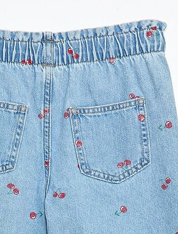 Jeans wide leg con stampa fantasia