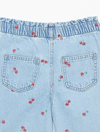 Jeans wide leg con stampa fantasia