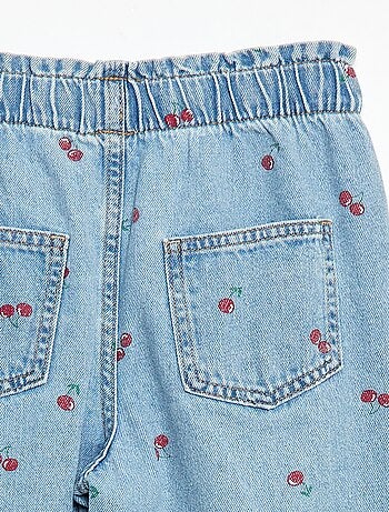 Jeans wide leg con stampa fantasia