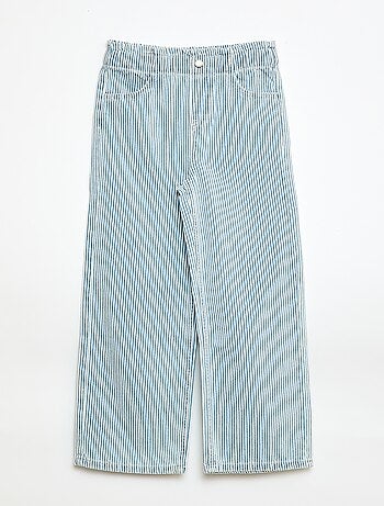 Jeans wide leg con stampa fantasia