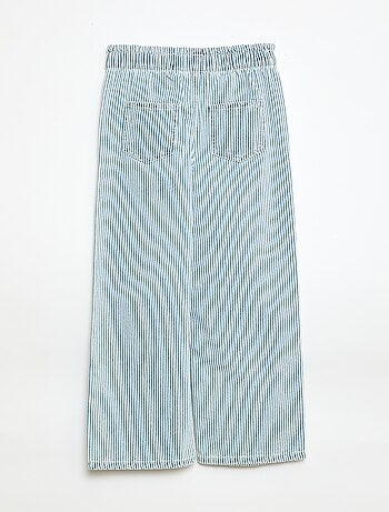 Jeans wide leg con stampa fantasia