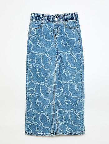 Jeans wide leg con stampa fantasia